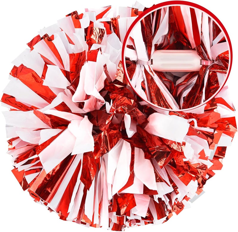 HOLENGS 4Pcs Upgraded 12inch Metallic Cheerleading Pom Poms, Cheerleader Pompoms Cheer Poms for Kids Adults, Cheering Squad Pompoms for School Sports Games Dance Party - Image 2